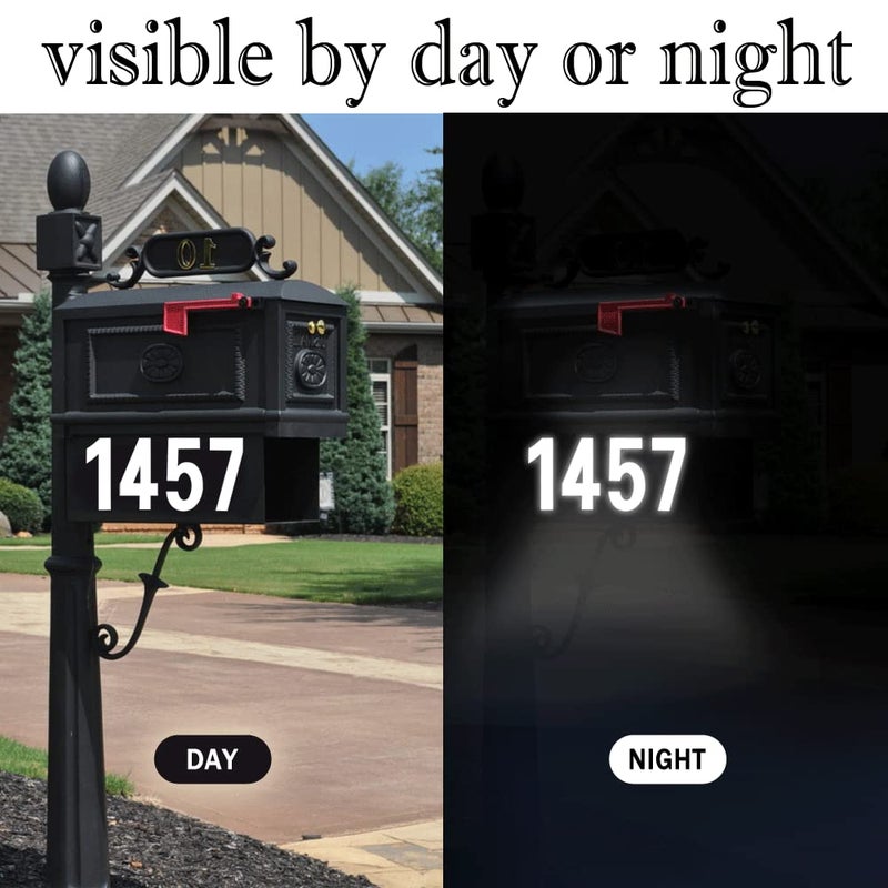 lofrcin Mailbox Numbers, 5 Sets 4 Inch Mailbox Numbers for Outside, Modern Number Mailbox Stickers with Sticky Tabs for Easy Backing Peeling - Image 3