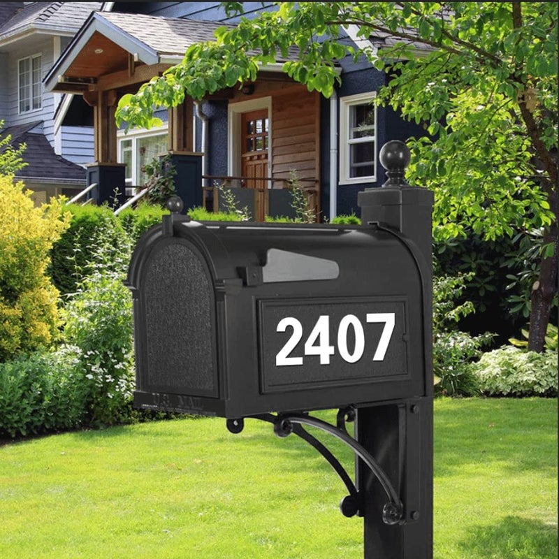 lofrcin Mailbox Numbers, 5 Sets 4 Inch Mailbox Numbers for Outside, Modern Number Mailbox Stickers with Sticky Tabs for Easy Backing Peeling - Image 2