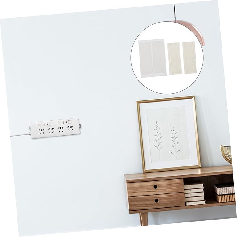 6pcs White Self Adhesive Wall Mount Power Strip Organizer Plug Hook Fixator - Image 5