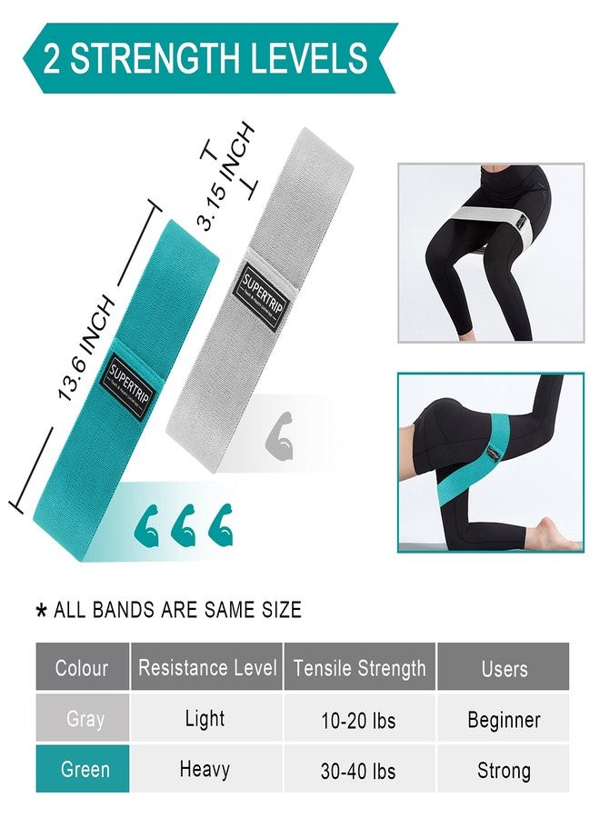 Supertrip Fabric Resistance Bands for Legs and Butt Non-Slip Booty Bands Set for 2, Women/Men Exercise Loop Bands Elastic Workout Fitness Bands Wide Strength Bands for Squat Glute Hip - Image 4