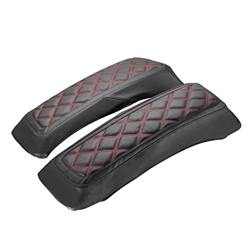 Mofun Saddlebag Lid Covers Microfiber Leather Bags Cover Compatible with Harley Touring Street Road Electra Glide Road King 19932013 Red Square - Image 1