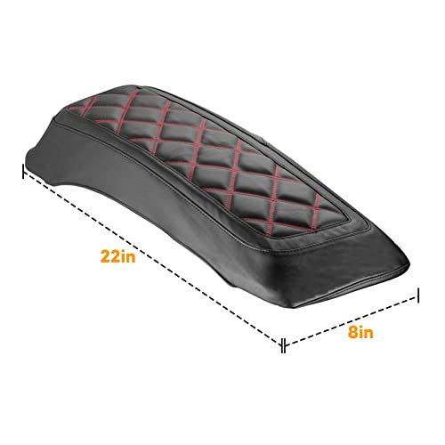 Mofun Saddlebag Lid Covers Microfiber Leather Bags Cover Compatible with Harley Touring Street Road Electra Glide Road King 19932013 Red Square - Image 3