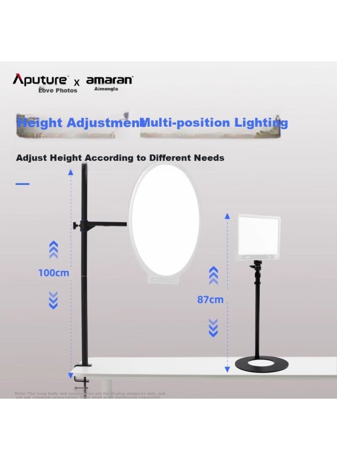 Aputure Amaran Verge Bi-Color Led Beauty Fill Light Attachment For Flat Panel Light Stand Mount Adapter Silver - Image 1