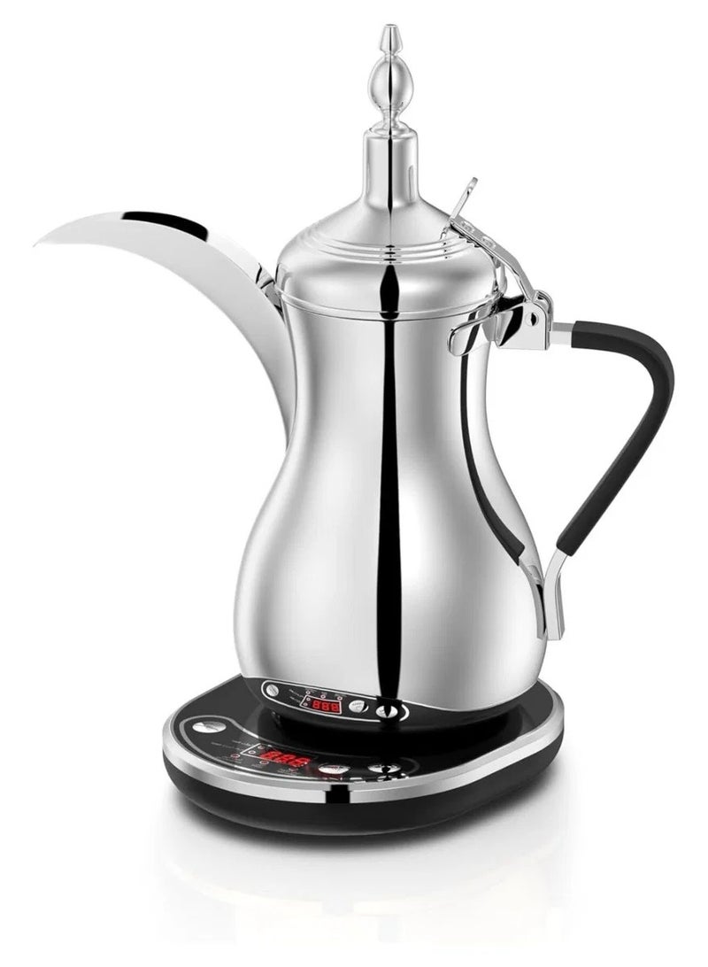 alsiaf 007 Al-Saif Electric Arabic Coffee Maker, 900W, with Digital Temperature and Time Display, 1L, Silver (E03307) - Image 1