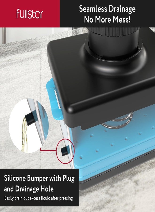 فل ستار مكبس توفو وقطاعة توفو 2 في 1 من فولستار، مكبس توفو آمن للغسل في غسالة الأطباق، توفو متماسك للغاية، توفو عضوي متماسك للغاية، علبة مكبس توفو للتوفو الناعم والمتماسك للغاية، خالٍ من مادة BPA، توفو متماسك، مكبس توفو أزرق - Image 4