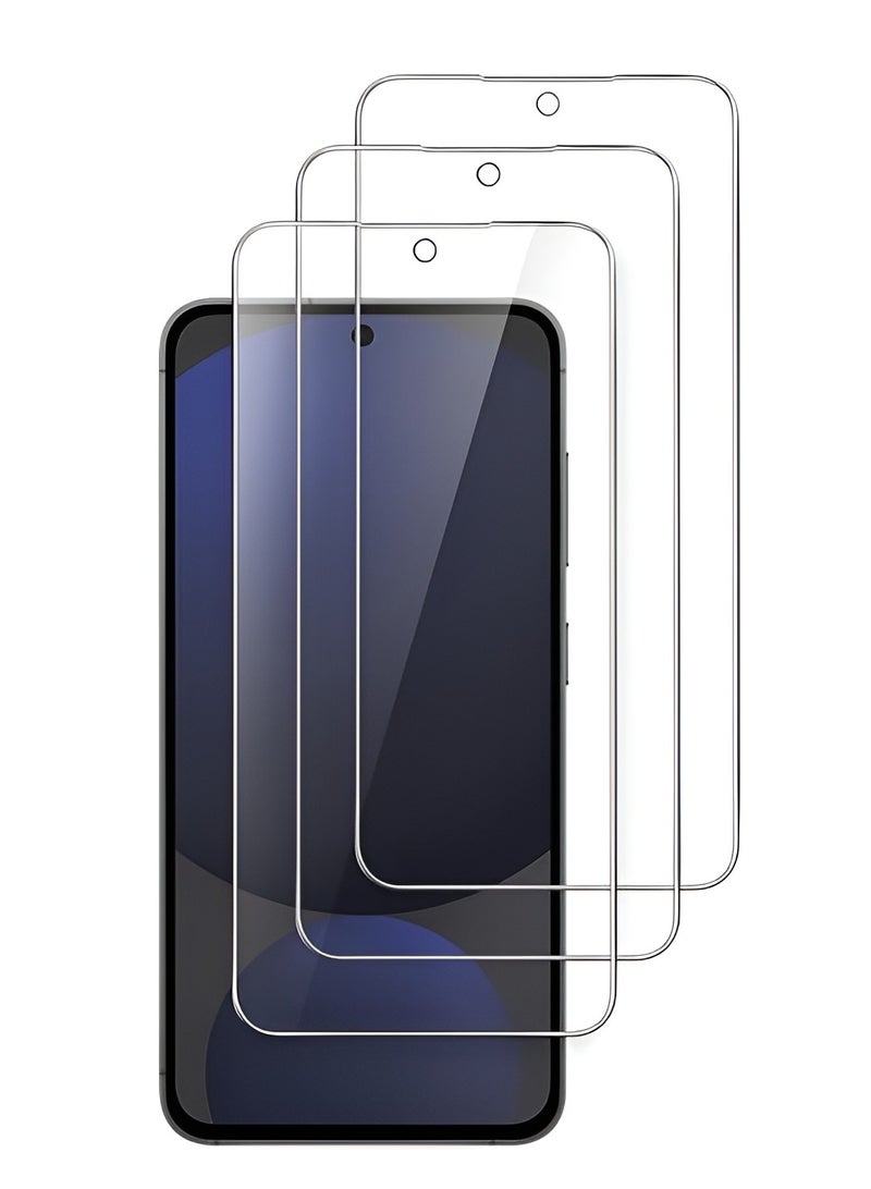 BORTONY Samsung Galaxy S24 FE Screen Protector Tempered Glass Fingerprint ID Compatible HD Clear Glass 3-Pack - Image 1
