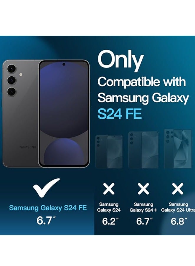 BORTONY Samsung Galaxy S24 FE Screen Protector Tempered Glass Fingerprint ID Compatible HD Clear Glass 3-Pack - Image 2