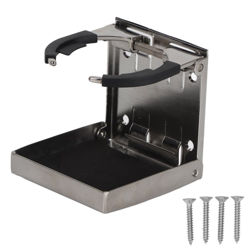 Foldable Cup Holder Water Drink Cup Stand Stainless Steel Mount for Boat Yacht Car - Image 1