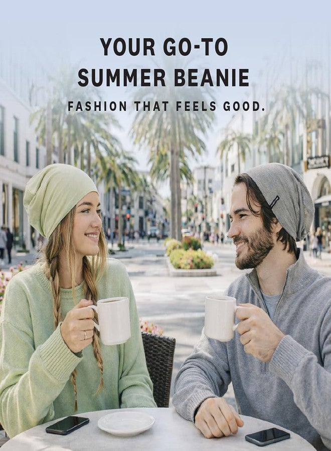 Revony Summer T-Shirt Beanie for Men & Women - Soft Modal - Slouchy Style Black - Image 2