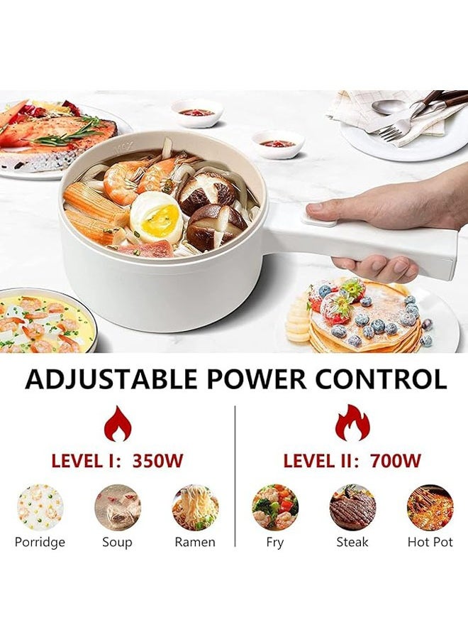 Arabest 2L Electric Hot Pot with Steamer & Temperature Control, Non-Stick Electric Cooker Shabu Shabu, Electric Skillet, Frying Pan, Electric Saucepan, for Noodles, Egg, Steak, Oatmeal and Soup  - Image 3