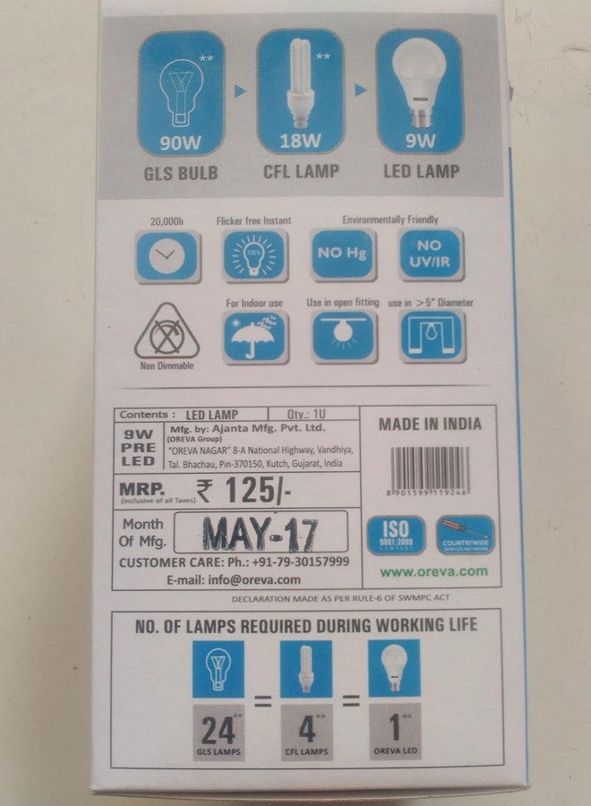 Oreva 9W-PRE 9-Watt LED Bulb (White) - Image 4