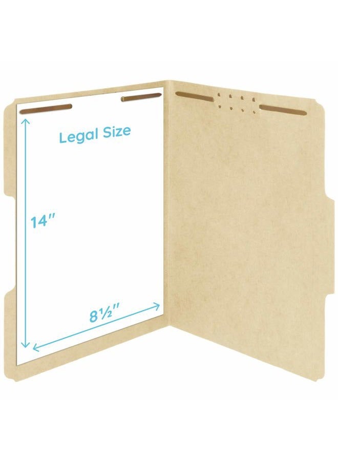 Blue Summit Supplies 50 Legal Size 1/3 Cut Fastener File Folders - Reinforced Top Tab - Durable 2 Prongs Designed to Organize Standard Legal and Medical Files, Law Office Reports - Legal Size, Manila, 50 Pack - Image 5