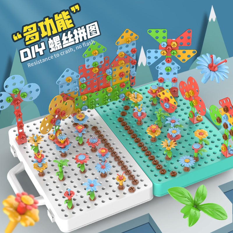 Children'S Early Education Screw Nut Disassembly Toy Spell Disassembly Electric Drill Puzzle Diy Puzzle Toy Steam - Image 3