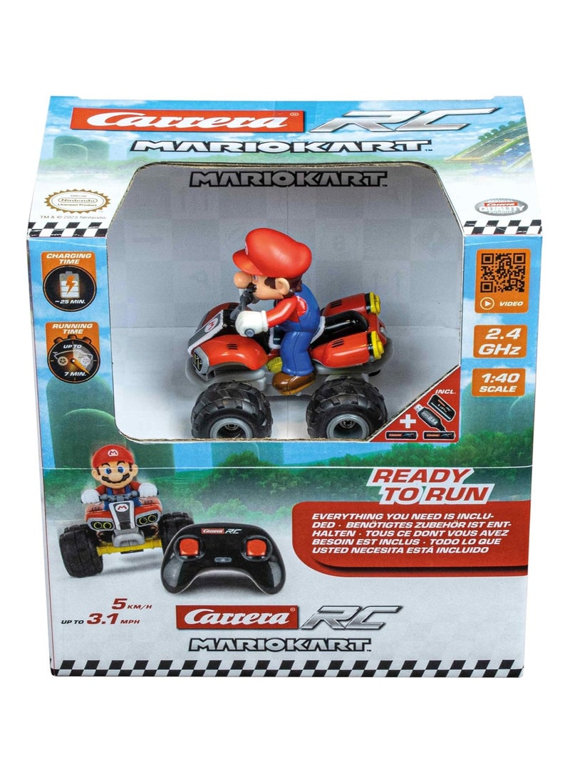 Carrera RC Mario Kart Mario Quad 24GHz Remote Controlled Car | Exciting Racing Action | Original License | Up to 8 Minutes Driving Time | Includes Pneumatic Tyres | A Must for Mario Fans of All Ages  - Image 1