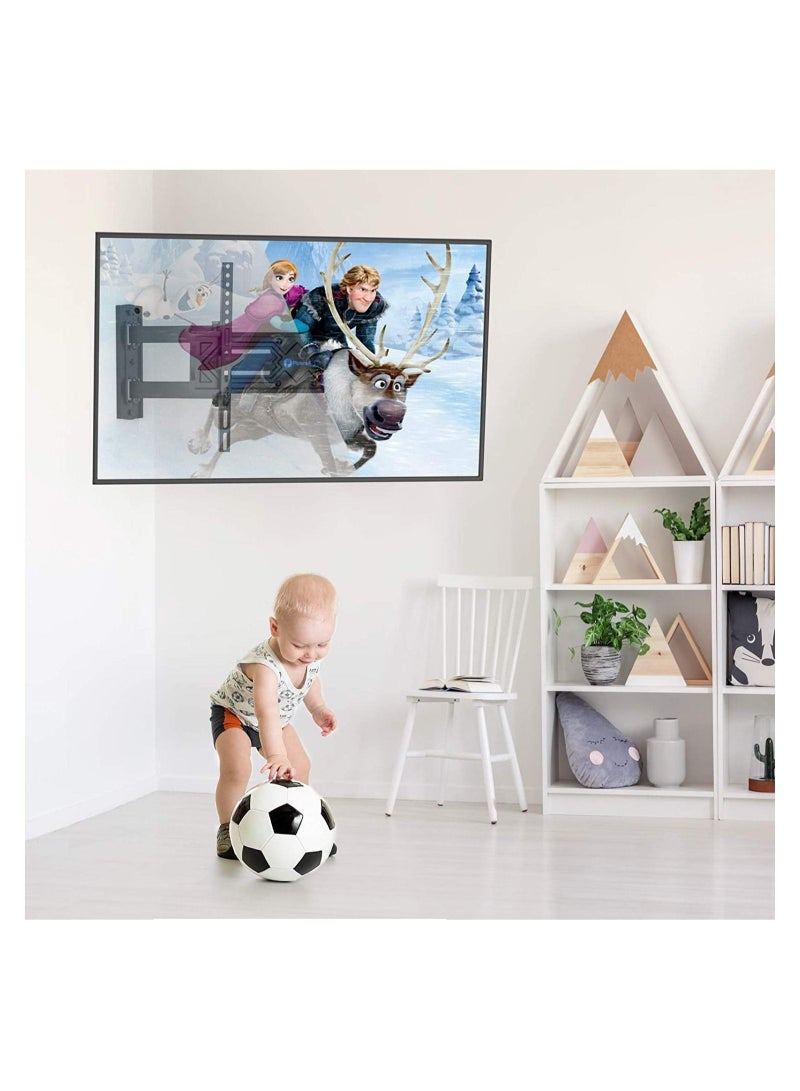 Lcd, Led Tv Wall Bracket For 26 Inch To 55 Inch Tv 180 DEGREE Rotation And 15 DEGREE + Tilt View, Swivel Articulating, Full Motion Tv Wall Mount, Black - Image 3