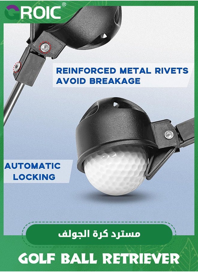 GROIC Golf Ball Retriever, Golf Ball Retriever Telescopic Set, Max 6.4Ft Portable Stainless Ball Retriever Tool Golf, with Golf Ball Picker Upper for Putter, Golf Accessories for Men Women  - Image 2