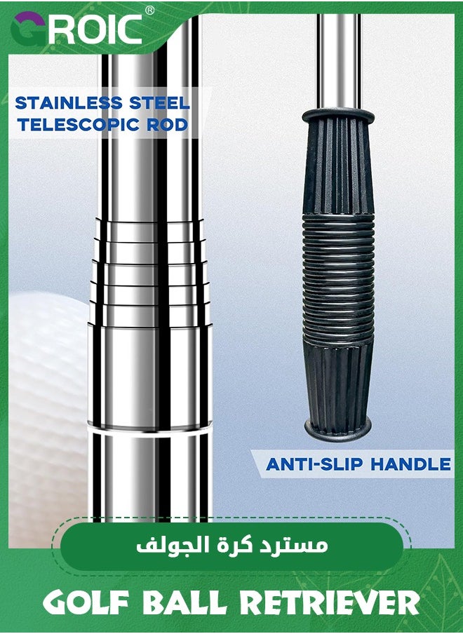 GROIC Golf Ball Retriever, Golf Ball Retriever Telescopic Set, Max 6.4Ft Portable Stainless Ball Retriever Tool Golf, with Golf Ball Picker Upper for Putter, Golf Accessories for Men Women  - Image 3