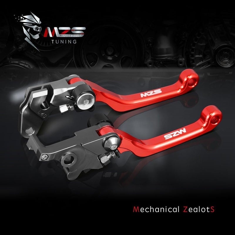 MZS مقابض فرامل القابض MZS مع تعديل المحور CNC لـ CRF250R، CRF450R، CRF450RX (2007-2018) - أحمر - Image 5