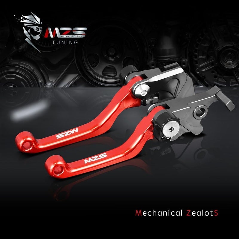 MZS مقابض فرامل القابض MZS مع تعديل المحور CNC لـ CRF250R، CRF450R، CRF450RX (2007-2018) - أحمر - Image 4