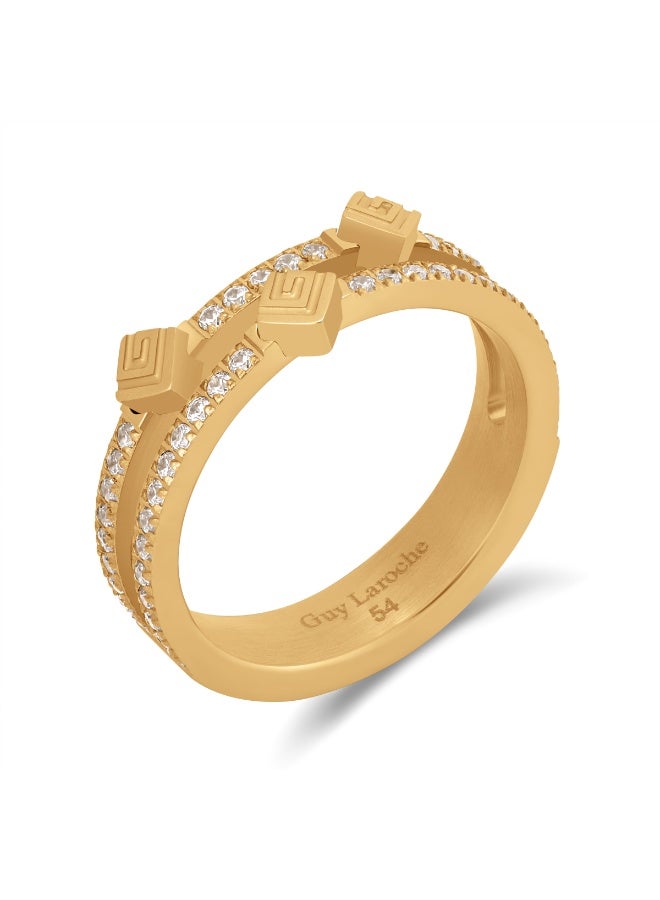 Guy Laroche Grace Gold Plated with Crystals Ring for Women 54mm - Image 2