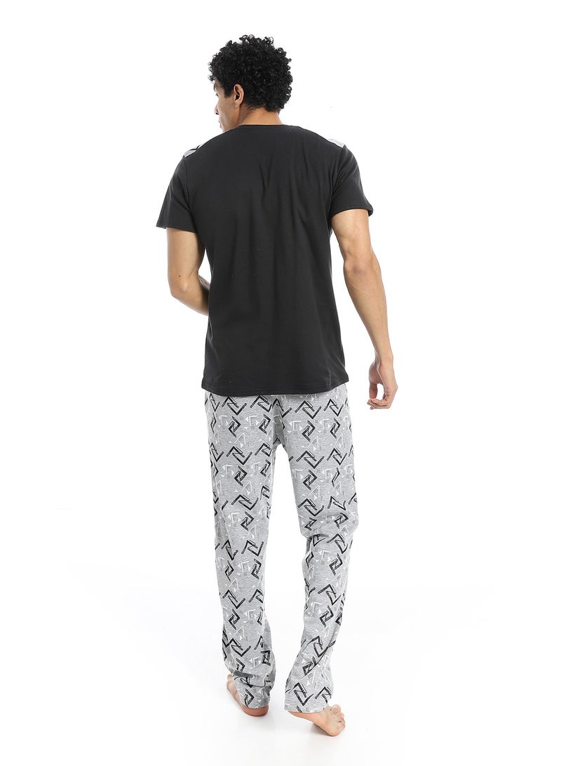 Caesar Men's 2-piece cotton half-sleeve pajamas - Image 4