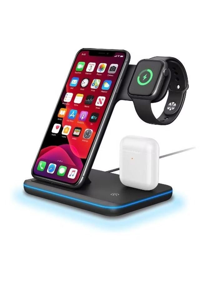 3 In 1 Wireless Charger Black - Image 1