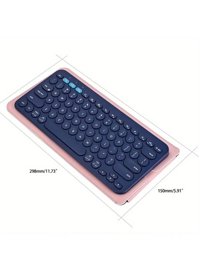 Light Blue PU Leather Wireless Keyboard Sleeve Travel Storage Protective Case - Image 3