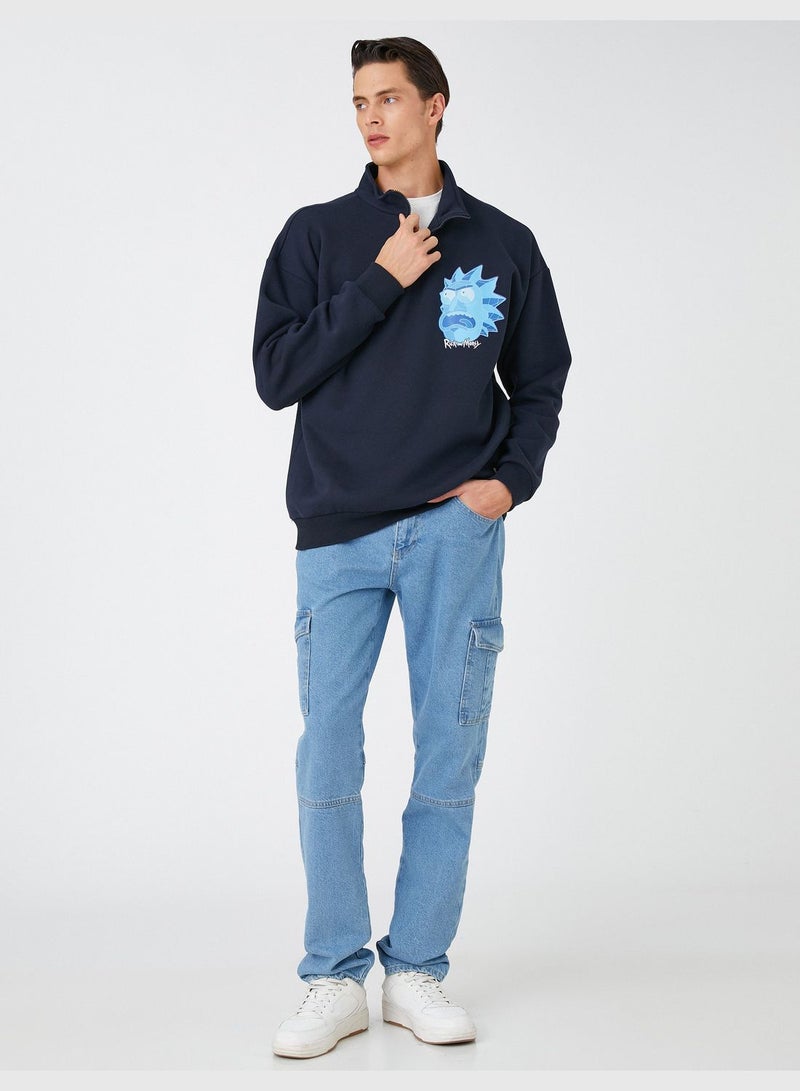 KOTON Rick and Morty Sweatshirt High Neck Licensed Printed  - Image 1
