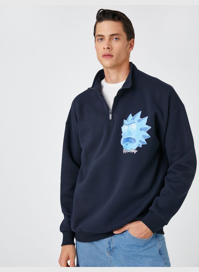 KOTON Rick and Morty Sweatshirt High Neck Licensed Printed  - Image 2