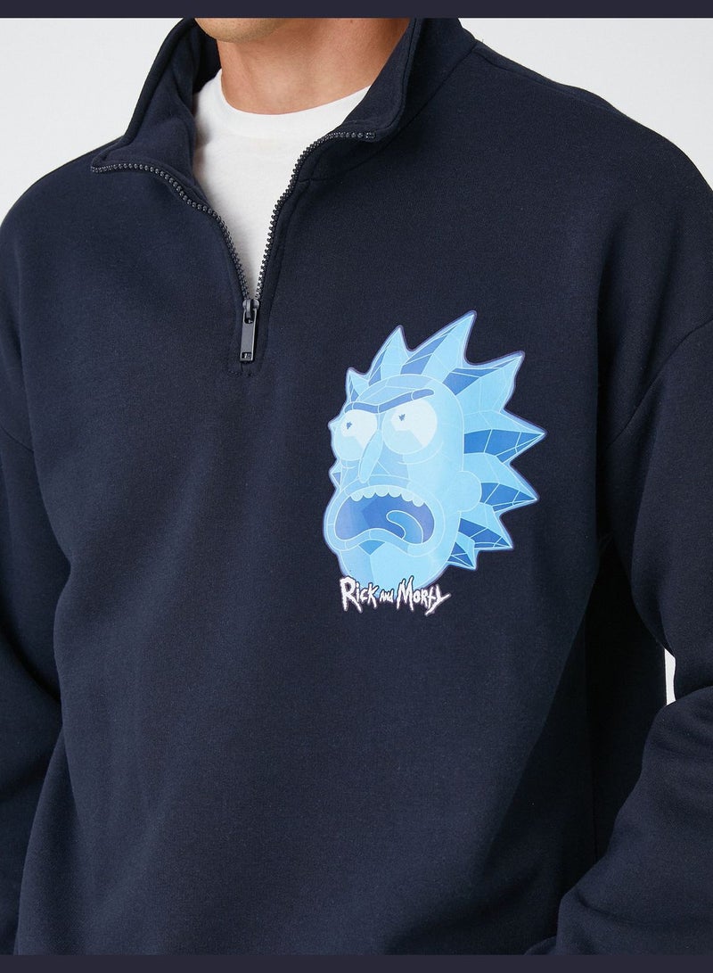 KOTON Rick and Morty Sweatshirt High Neck Licensed Printed  - Image 5