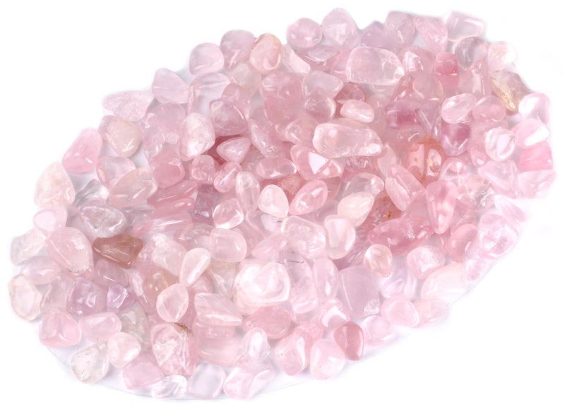 ZenQ 1 lb Rose Quartz Tumbled Stone Chips Crushed Natural Crystal Quartz Pieces - Image 1