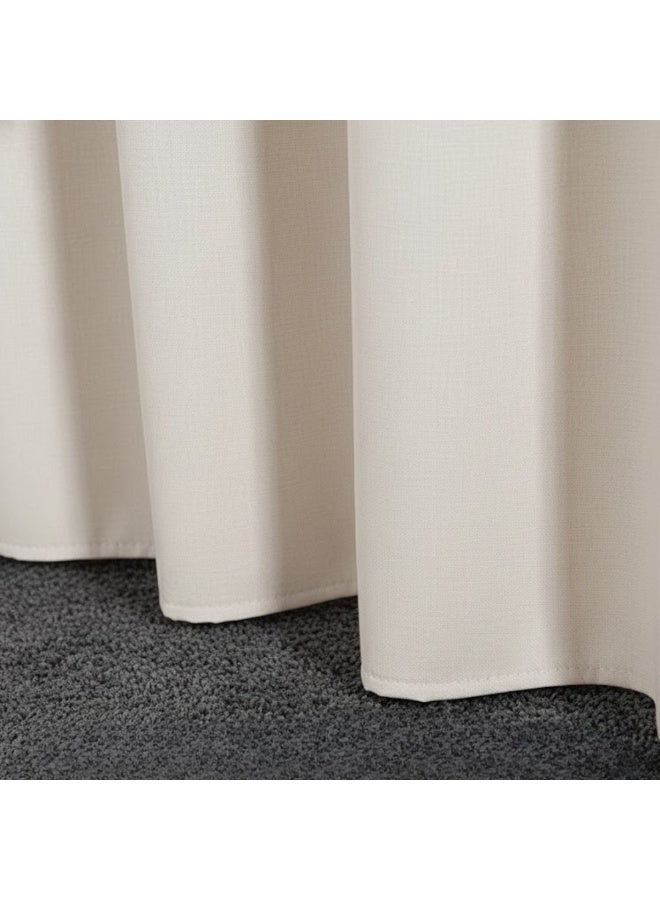 ستائر نوافذ أنيقة من قطعتين - ألواح علوية بحلقات معدنية مقاس 140 × 240 سم | ستائر بوليستر ناعمة لغرفة النوم وغرفة المعيشة - Image 5