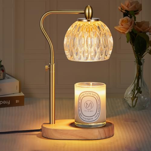 NVRGIUP Candle Warmer Candle Warmer Lamp with Timer Dimmer Height Adjustable Scented Candles with 2 50W Bulbs for Home Decor Mothers DayGold