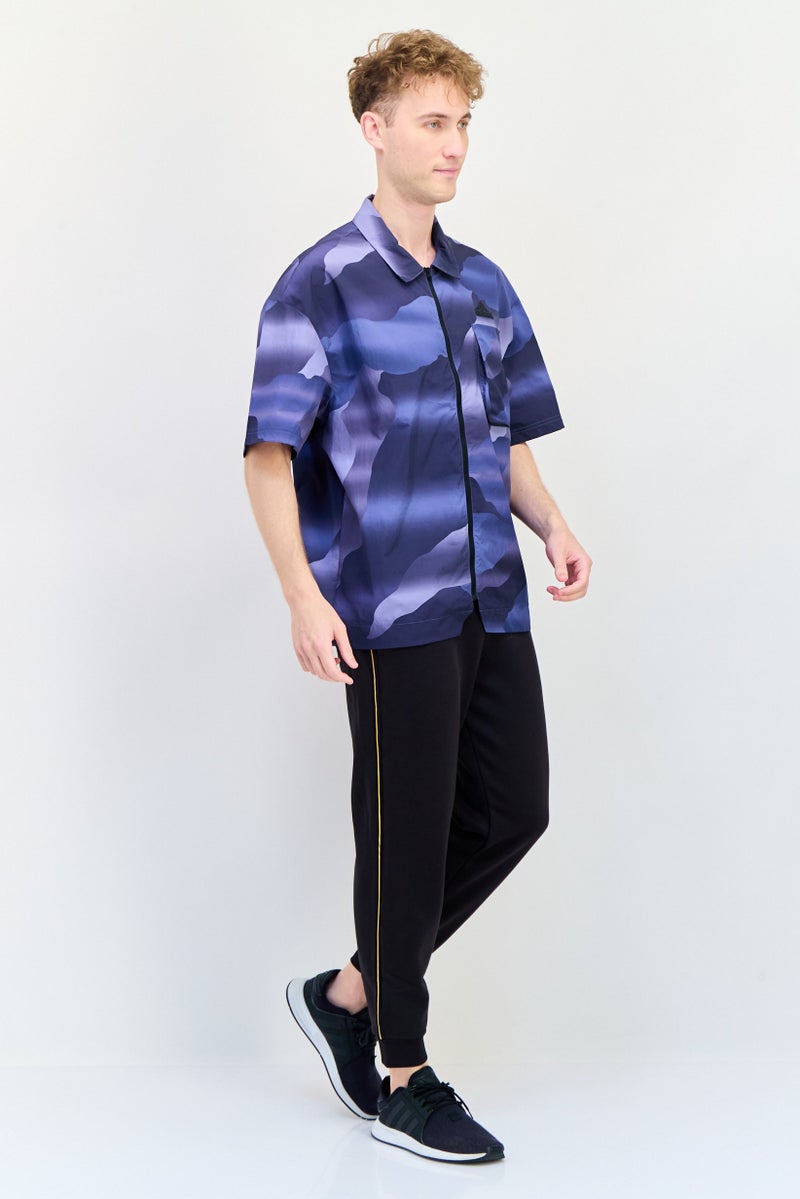 Adidas Men Sportswear Fit Long Sleeve Outdoor Shirt, Multicolor  - Image 4