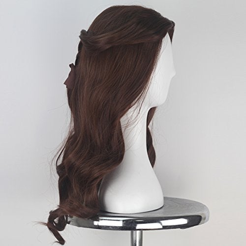 Yan Dream Women Long Wavy Brown Wig with Braid Princess Halloween Cosplay Costume Wig - Image 3