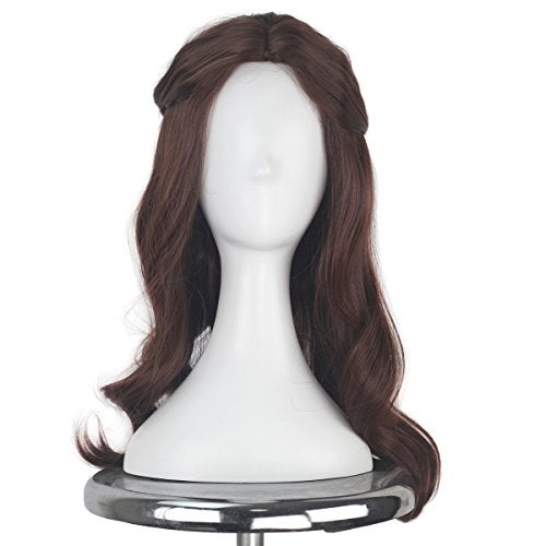 Yan Dream Women Long Wavy Brown Wig with Braid Princess Halloween Cosplay Costume Wig - Image 1