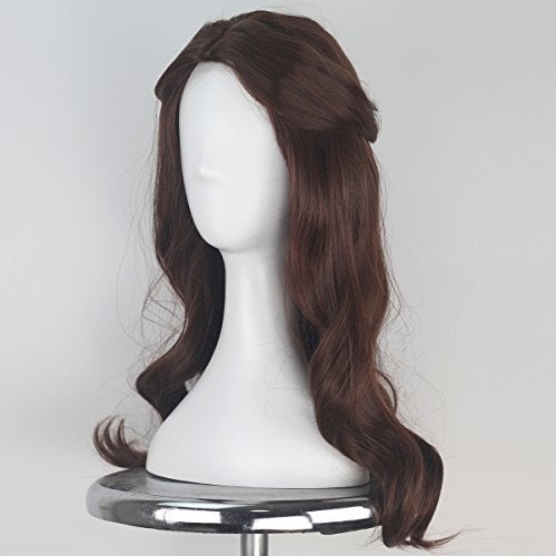 Yan Dream Women Long Wavy Brown Wig with Braid Princess Halloween Cosplay Costume Wig - Image 4
