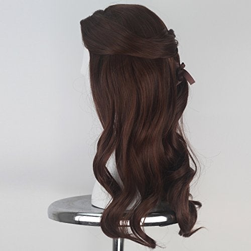 Yan Dream Women Long Wavy Brown Wig with Braid Princess Halloween Cosplay Costume Wig - Image 5