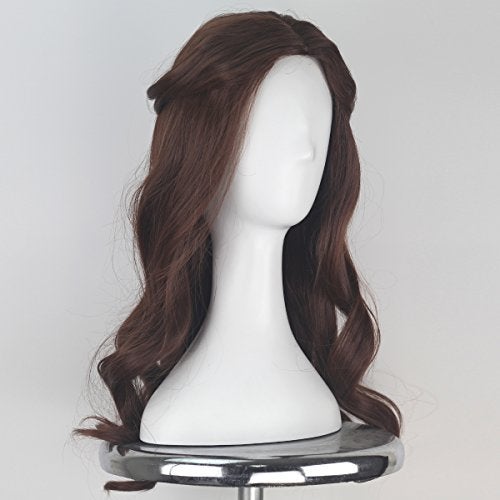 Yan Dream Women Long Wavy Brown Wig with Braid Princess Halloween Cosplay Costume Wig - Image 2