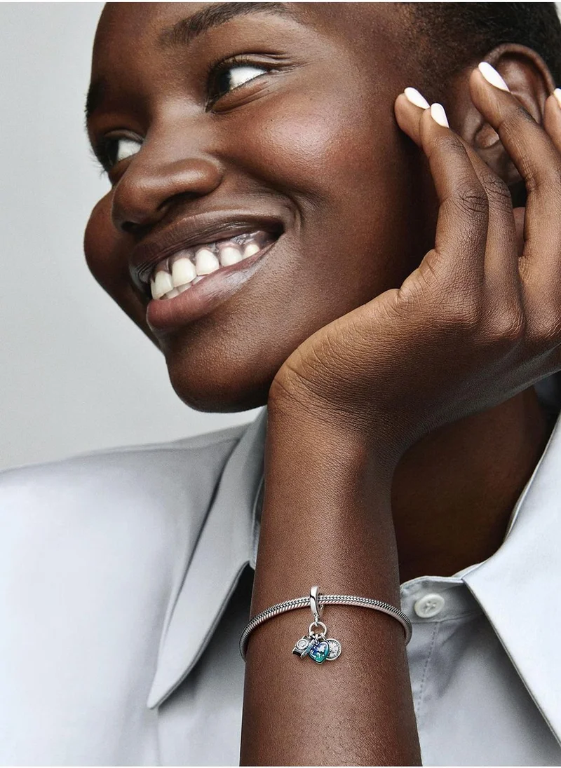 PANDORA Camera, Heart & Compass Triple Dangle Charm