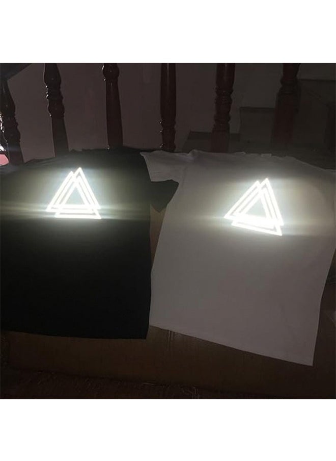 Generic Reflective Heat Transfer Vinyl Rainbow HTV Vinyl Rolls Pack 61*100cm Feet Iron on Vinyl for T-Shirts DIY Design, Cricut & Silhouette Cameo for Heat Press Machine（Rainbow HTV Vinyl ）White  - Image 5