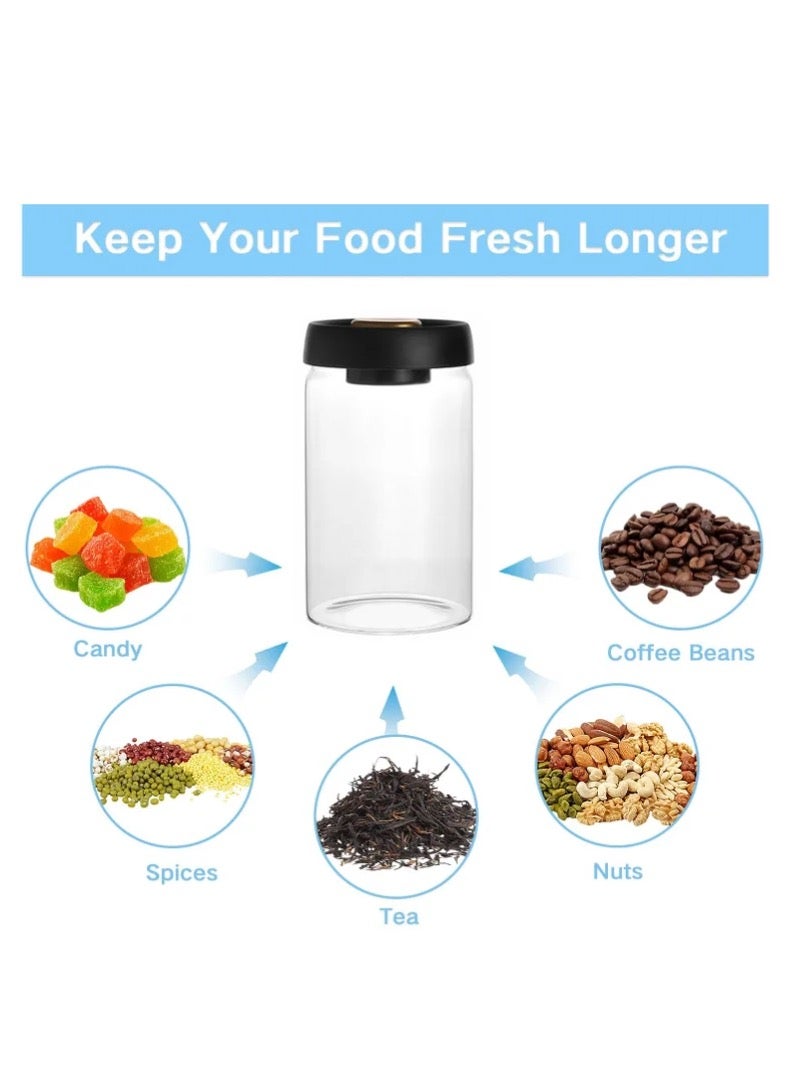 Borosilicate Glass Coffee Canisters with Airtight Lids - 1200ml/40oz Food Storage Containers for Coffee Beans, Tea, Sugar, Spices, Rice - Image 2