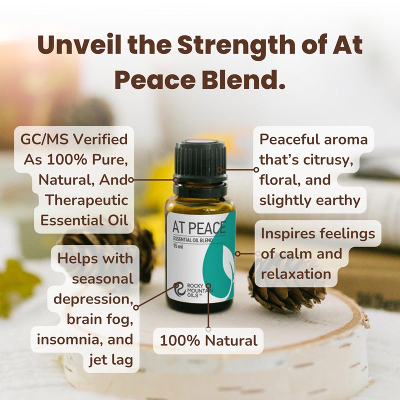 Rocky Mountain Oils at Peace Essential Oil Blend with Essential Oils - Aromatherapy Oils for Diffuser and Topical - Relaxing and Calming Essential Oils - 15ml - Image 3
