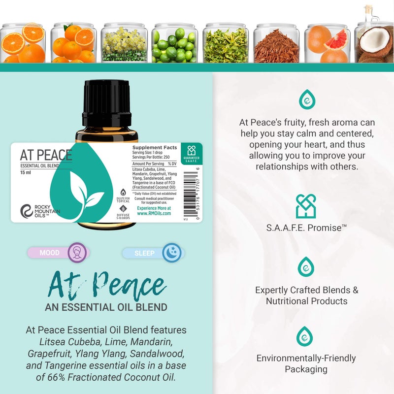 Rocky Mountain Oils at Peace Essential Oil Blend with Essential Oils - Aromatherapy Oils for Diffuser and Topical - Relaxing and Calming Essential Oils - 15ml - Image 4