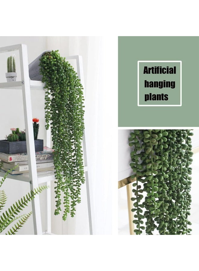 SzJias SzJias AONELAS 3 Pcs String of Pearls Plant Artificial Hanging Succulents Plants for Home Garden Decor (Pots Not Included) - Image 2