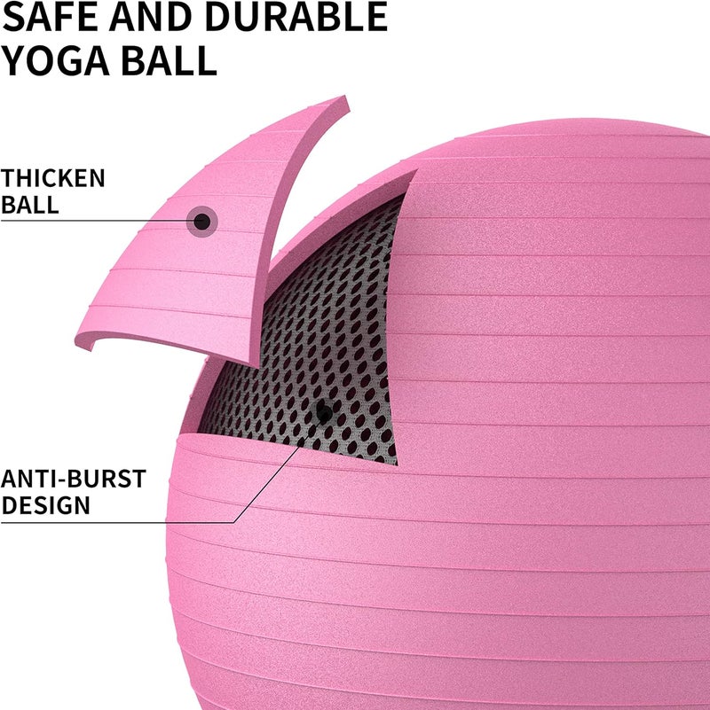 PROIRON Yoga Ball Anti-Burst Exercise Ball Chair with Quick Pump Slip Resistant Gym Ball Supports 500KG Balance Ball for Pilates Yoga Birthing Pregnancy Stability Gym Workout Training - Image 3