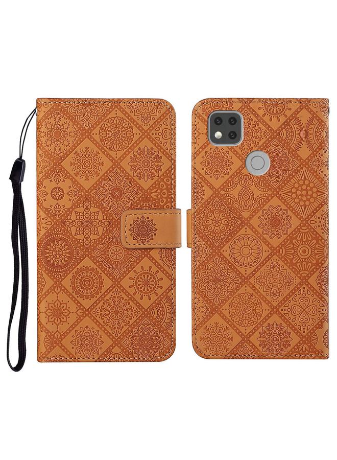 Case For Xiaomi Redmi 9C Ethnic Style Embossed Pattern Horizontal Flip Leather Case with Holder & Card Slots & Wallet & Lanyard
