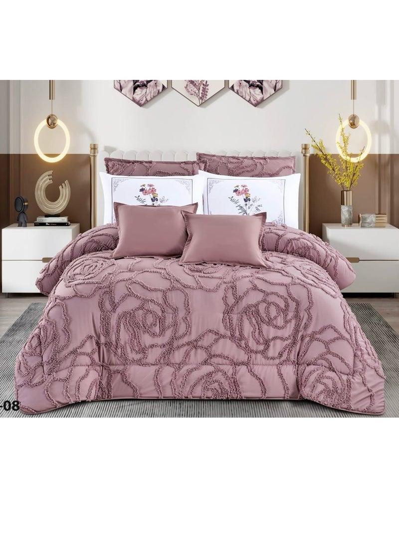 مون مفرش جاكارنفرين 8 قطع منفوش ملكي مقاس 250*230