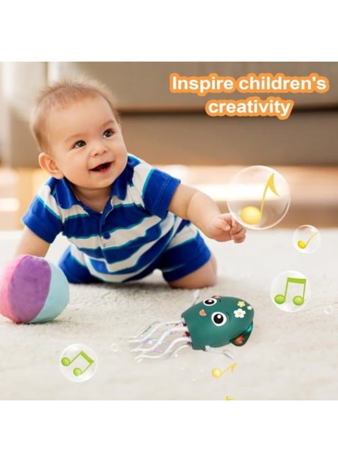 Electric Dancing Octopus Toy, Crawling Squid with Auto Obstacle Avoidance and LED Lights, Magic Electric Crawling Octopus USB Rechargeable Interactive Music Toy (Green) - Image 5