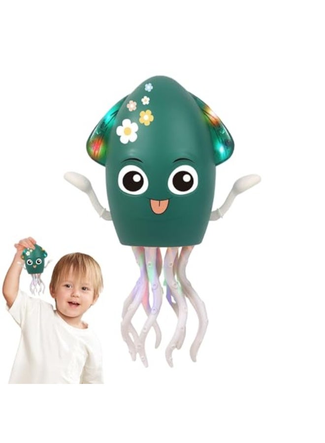 Electric Dancing Octopus Toy, Crawling Squid with Auto Obstacle Avoidance and LED Lights, Magic Electric Crawling Octopus USB Rechargeable Interactive Music Toy (Green) - Image 4